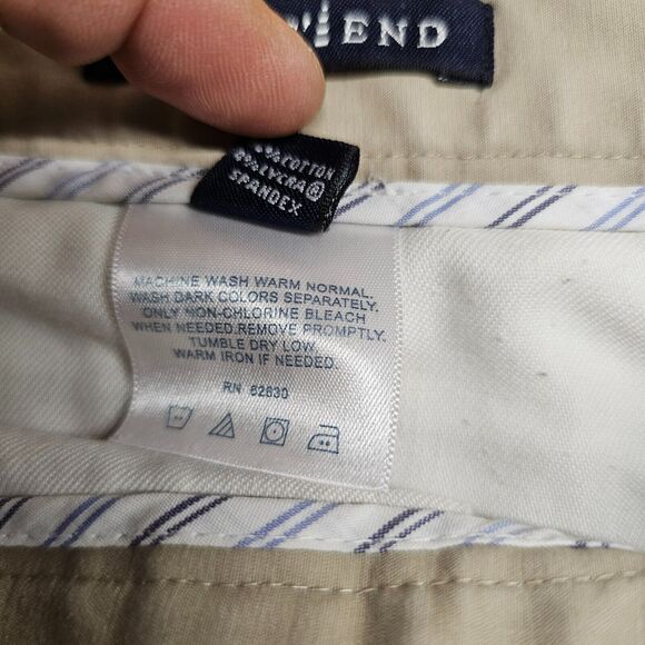 Lands' End Khaki Chino Pants Sz 10T Tan Midrise Straight Leg Minimalist Neutral - Picture 4 of 8